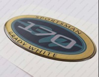 Grady White 170 Sportsman Raised Domed 3D Decal 5" x 2.7" 1pcs.